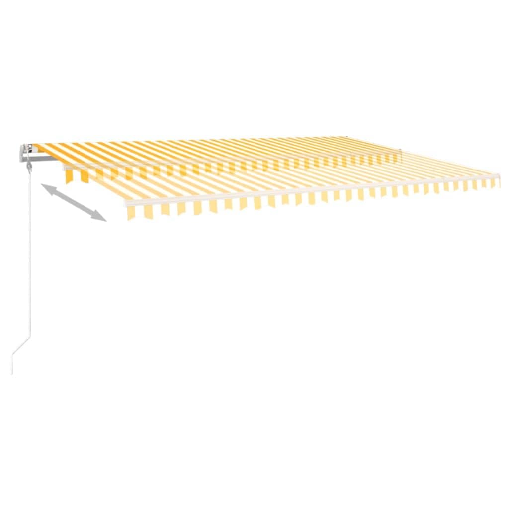 Festnight Store Banne Motorisé 5x3 Store banne Electrique avec Télécommande Auvent Rétractable à Bras Repliable pour Balcons Terrasse et Jardin-Jaune et blanc-500 x 300 cm