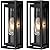 Slypadan 15" Large Outdoor Wall Lights, 2 Pack Matte Black Outdoor Sconces, Modern Waterproof Exterior Lighting Fixtures with Clear Glass Shade for Front Door, Porch, Garage
