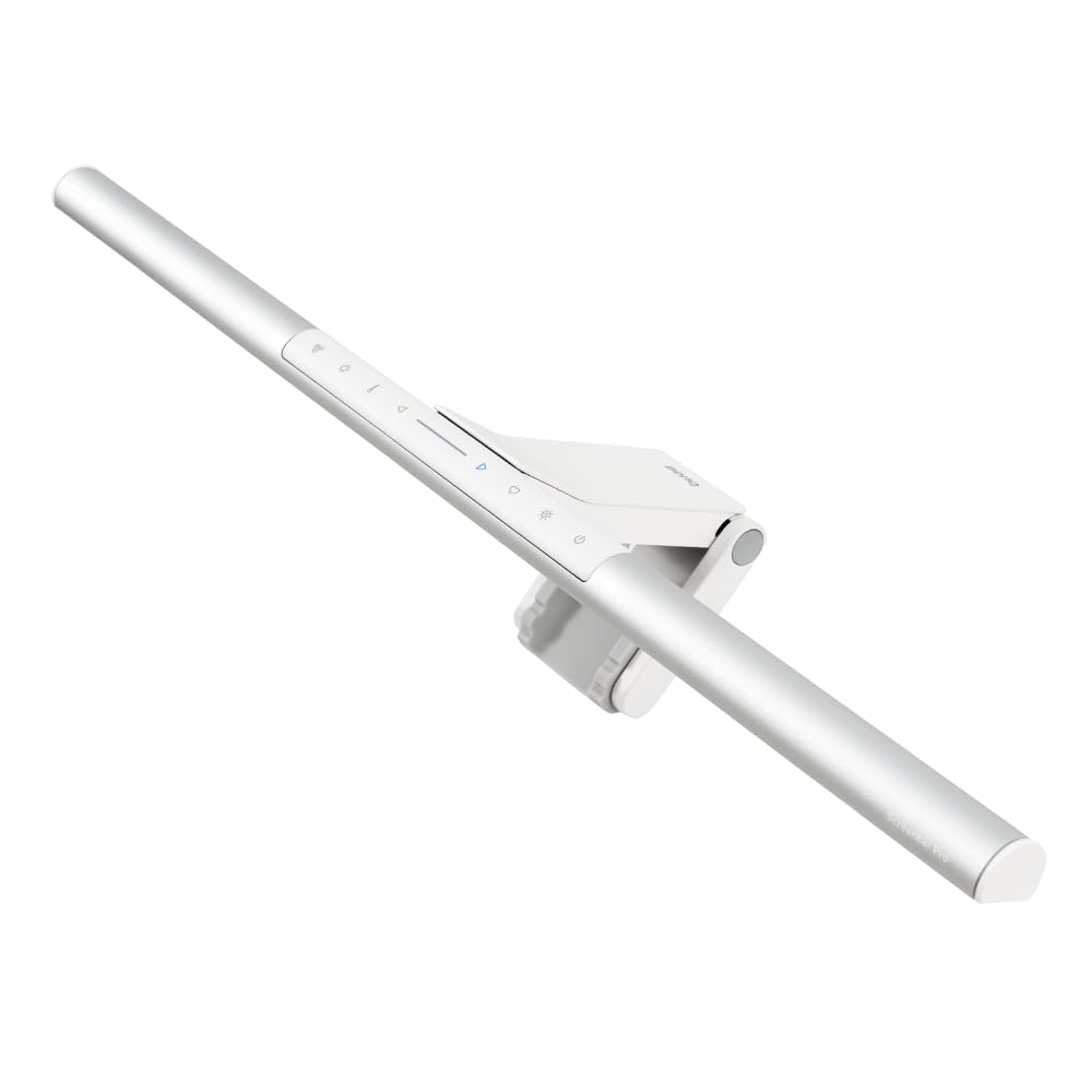 BenQ ScreenBar Pro Monitor Light / Brightness. Color Temperature Adjustment, Space Saving, Curved Monitor Compatible, Wide Range of Lighting, Eye Care, Reduced Reflection, Space Saving, PC Working,