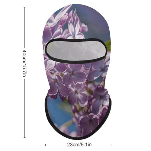 Balaclava para hombre y mujer, máscara para esquí de color lila, cubre rostro completo, ideal para ciclismo y motociclismo miniatura 2