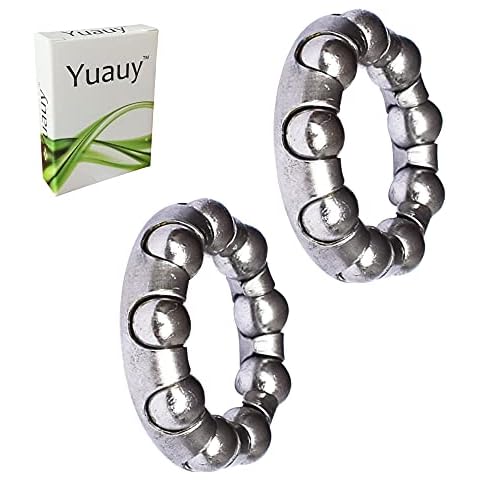Yuauy 2 pcs Bike Ball Bearing 1/4" x 9 Balls Retainer Crank Bearing Replacement Bottom Bracket Repair Parts Accessories for Cycling Bicycle MTB Mountain Bike Cover