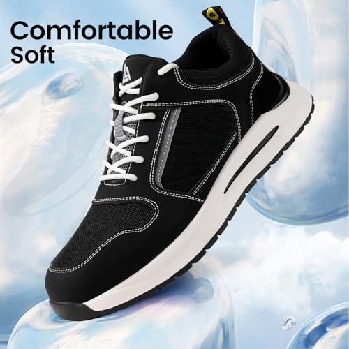 Image of LAoutun Steel Toe Shoes for Men Women Safety Work Shoes Indestructible Steel Toe Sneakers Lightweight Work Shoes Toe Shoes