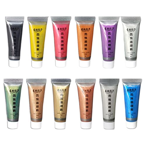 12 ml de pintura acrílica perla metalizada oro plata pigmentos de resina para UV epoxi accesorios de joyería Malingen correr pintura pintura metálica profesional sets sobre lienzo sobre madera