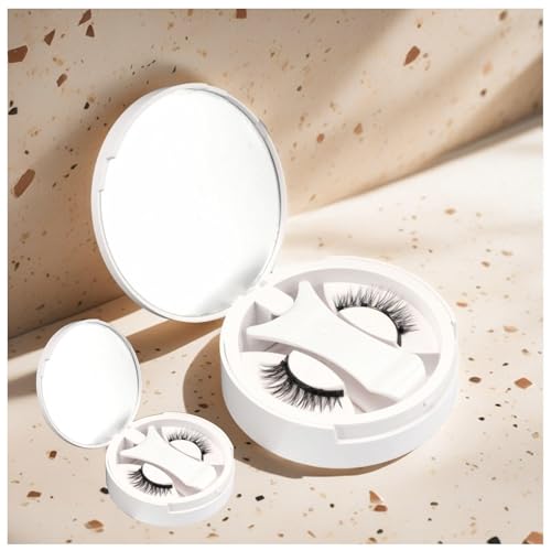 マグネット式つけまつ毛, 2ペア接着剤不要 超軽量 再利用可能 クリップ付き 収納ボックス付き magnetic eyelashes, 防水/防汗/初心者/通勤/旅行