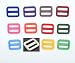 12pcs 1" Colorful Plastic Tri-glide Triglides Slides Buckles mix 12 colors