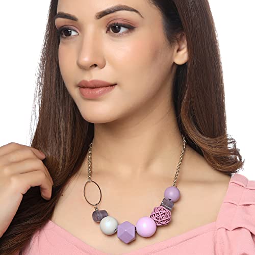 Image of Yellow Chimes Necklace for Women and Girls Fashion Choker Necklace for Women Western | Geometric Statement Style Choker Necklace | Birthday Gift for Girls & Women Anniversary Gift for Wife