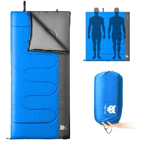 Night Cat Saco de Dormir de Camping Rectangulares para Adultos 3 Estaciones Portátil Ligero Cover