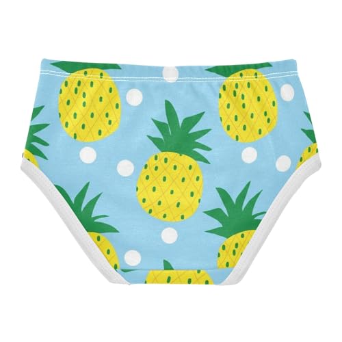 Yellow Pineapples Light Blue Toddler Girls Underwear 2t Cotton Cute Panties Girl Aesthetic Kids Briefs Undies2