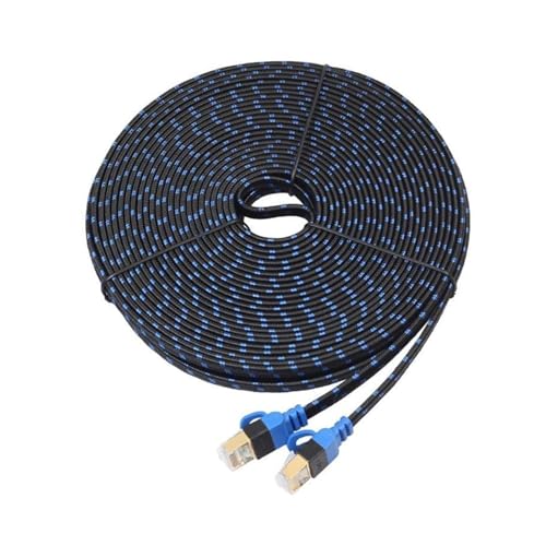 Cable Ethernet Cat7 plano con conector RJ45 10m azul miniatura 1