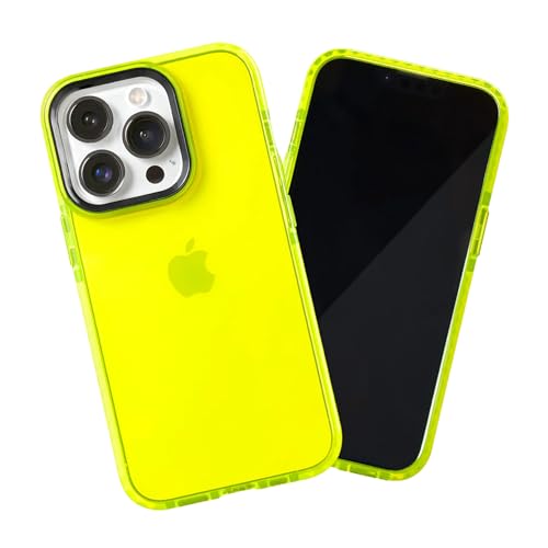 SteepLab Barrier Case for iPhone 15 Pro, Impact Absorbing 360 Degree Protection with Raised Bezel and Eye-Catching Colors (Hi-Energy Neon Yellow)