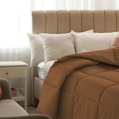 Image of Quilt for All Season 150 GSM Comforter Duvet /Ac Blanket Single Bed Soft Microfiber Lightweight (60 inch X 90 inch Inches) - Single Bed Comforter - Chocolate Brown Color