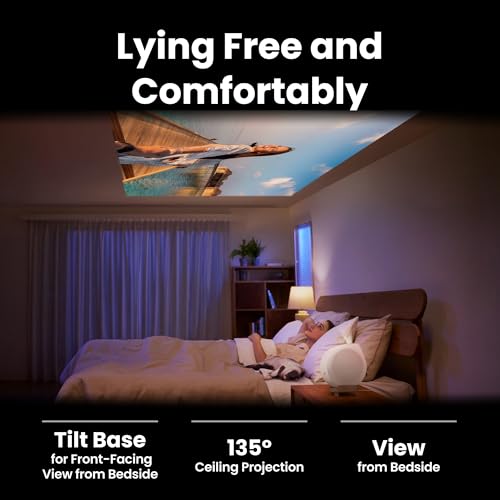 Image of BenQ GV32 1080p Ceiling Projector, 500 ANSI Lumens LED, Google TV with Licensed Netflix, HDR10 with 95% Rec.709, USB-C Power Bank Support, WiFi & Bluetooth, Deep Woofer Speaker