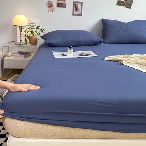 Tolldek Betthusse Marineblau 150x200cm Gepolstert, Bettlaken Hochzeit Einfarbig, Textilien Bambus Tagesdecke für alle Jahreszeiten