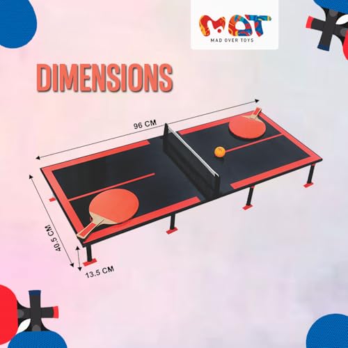 Image of Mad Over Toys3-in-1 Ping Pong Big |96cm Table Tennis Trainer, Ludo & White Board |Indoor Tabletop Game for Family|Fun Learning & Educational Writing Board|Best Toy Gift Game for Kids 3+ Year & Adults