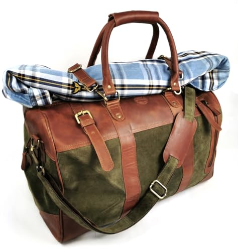 Sac de voyage de luxe Pellicca en cuir vert mousse X-Large