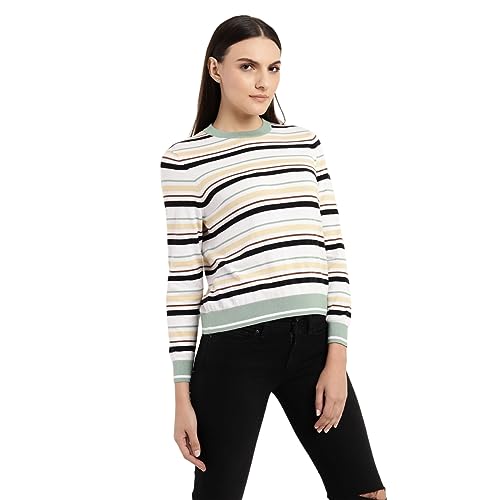 Image of Levi's Women's Cotton Regular Fit Striped T-Shirt