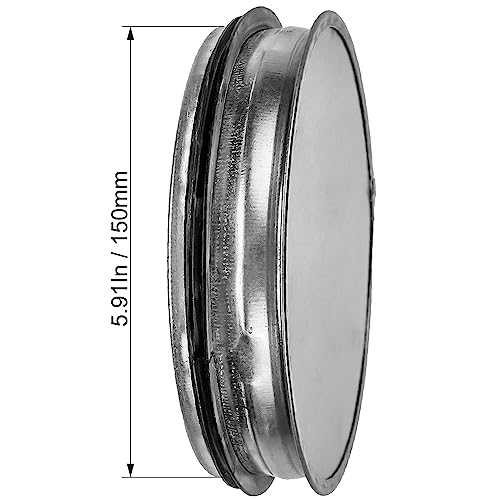 6” Inch Duct End Cap With Rubber Gasket - Galvanized Steel Round Vent Cover For Outdoor And Indoor Use – Pipe Cover – Steel Plug For Dryer Ducts And Pipes – End Cap For Hvac Systems #TOP4