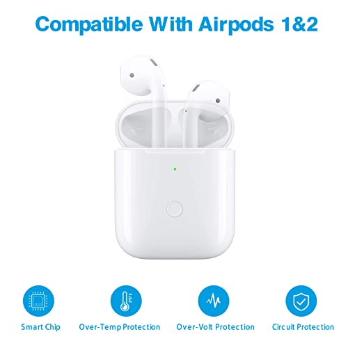 Murcycle Airpods Charging Case Only Compatible For Airpod 1 & 2 Generation, Replacement Air Pods Qi Wireless Charger Case With Blue Tooth Pairing Sync Button, No Earbuds Include #TOP1