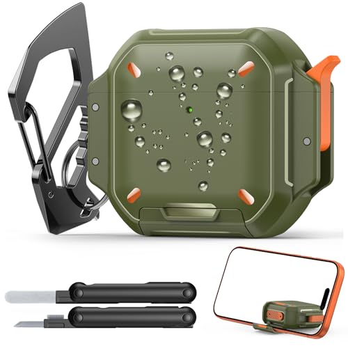 Ya en manzanajugosa.com: MoKo Funda para AirPods 4 con Cierre - Resistente al Agua IP68 y Protección de Grado Militar, Funda Protectora Rígida a Prueba de Caídas para Earpods 4 con Llavero, Kit de Limpieza, Ejército Verde