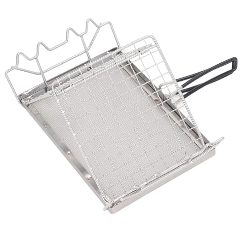 RiToEasysports Camp Stove Toaster, Stainless Steel Foldable Portable Bread Toaster Holder Rack Camp Stove Tray Rack for Outdoor