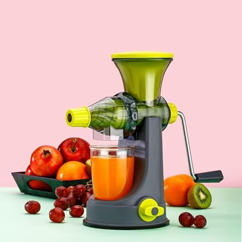 Image of Manual Pastic Hand Juicer for Fruits & Vegetables | Fresh Mosambi, Orange Citrus Fruits Juice Maker Machine For Home Kitchen | With Steel Handle Vacuum Locking System