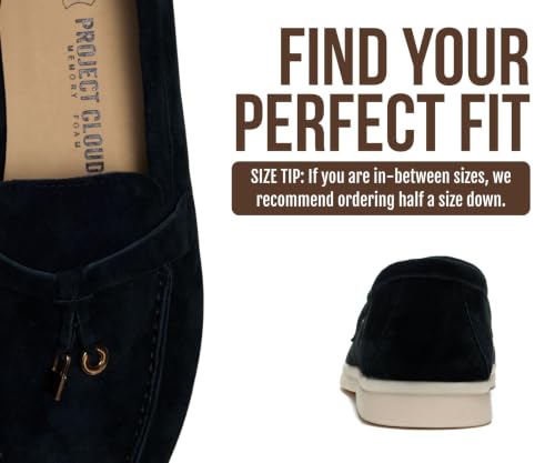 Image of Project Cloud 100% Genuine Leather Slip-on Casual Loafers for Women | Memory Foam Insole Lightweight Womens Loafers - Non-Slip Moccasins Comfortable Casual Footwear - Comfortable Loafers Women