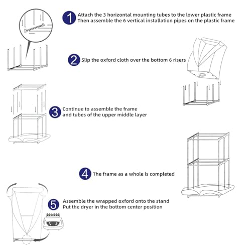 Indoor Clothes Airer, Intelligent Constant Temperature Fast Drying Heated Airer, Save Time Save Electricity Heated Dryers For Drying Clothes Wet Weather,A - Image 3