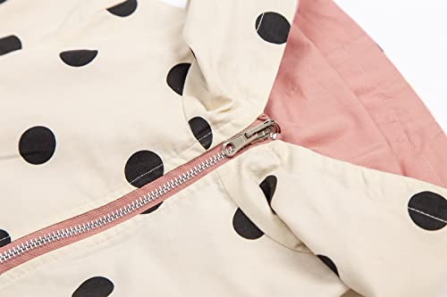 LittleSpring Cute Reversible Girls Jackets with Hood Polka Dots Outerwear3