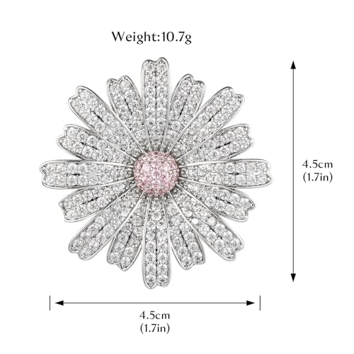 Image of Sunflower-shaped Elegant Wedding Brooch Pins for Women