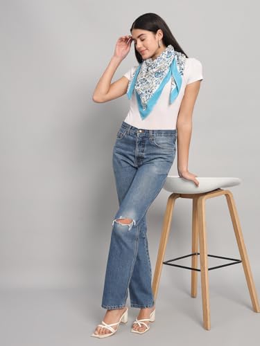 Image of Ravaiyaa - Attitude is everything Sanganer Hand Block Printed Scarves Pure Cotton Scarf Square Hijab Dupatta 40 inch X 40 inch Inch