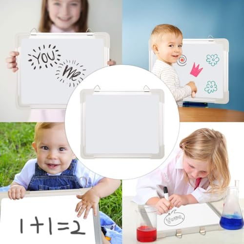 Image of ECLET Alloy Steel, Aluminium Non Magnetic 1 X1.5 feet Double Sided White Board Front Side whiteboard Marker Surface and Back Side Chalkboard Surface with dustor Scale Marker (1x1.5 feet,) G
