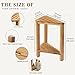 TeakAura Teak Corner Shower Stool 15in, Wood Shower Bench Seat with Storage Shelf, Waterproof Shower Foot Stool for Shaving Legs, Ideal for Inside Shower or Bathroom