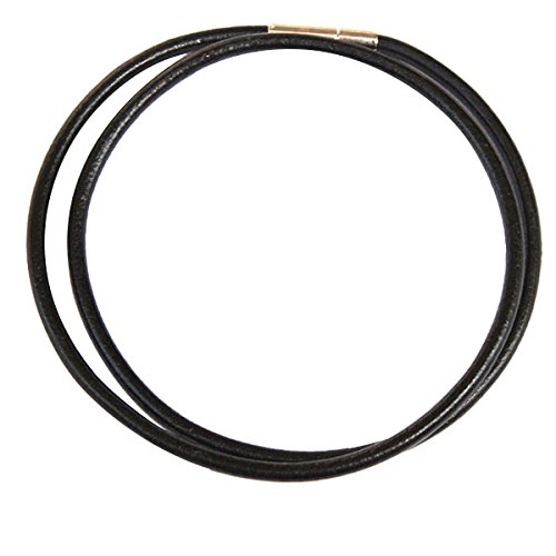 Colar de couro preto BESTOYARD com fechos de aço inoxidável e cordão de couro redondo corrente de co