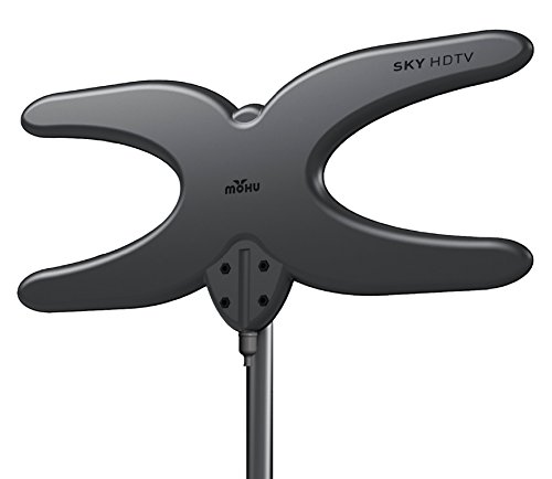 Mohu Sky 60 TV Antenna Outdoor Amplified 75 Mile Range Durable Lightweight Mount