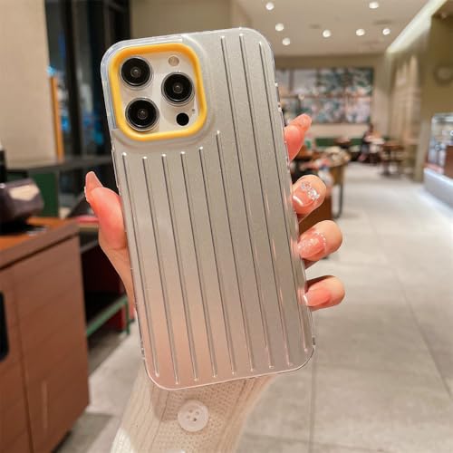 Coque rigide à rayures argentées jaune pour iPhone - Exprimez votre personnalité unique