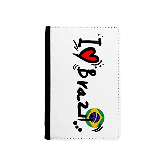 Protège-passeport Brésil avec motif cœur et fente pour cartes de voyage
