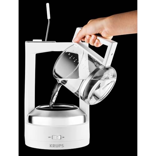 Krups Filterkaffeemaschine T8, 850 Watt, Kaffeemaschine mit automatische Abschaltung, 8-12 Tassen, 1l Wasserbehälter, beleuchteter Ein- Ausschalter, weiß, KM4682 3