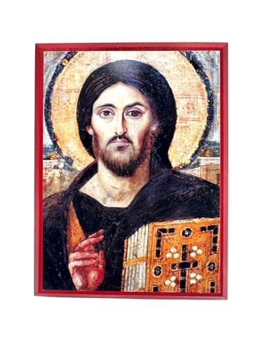 Wooden Greek Orthodox Christian Icon 6th Century Jesus Christ Pantocrator from St Catherine Monastery in Sinai (4