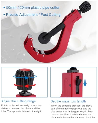 BAOSHISHAN 50-120mm Plastic Pipe Cutter Adjustable 2''~4-4/5'' PVC PPR PE Pipe Cutter Hard Plastic Tube PPR PE Tube Cutting Tools - Image 6