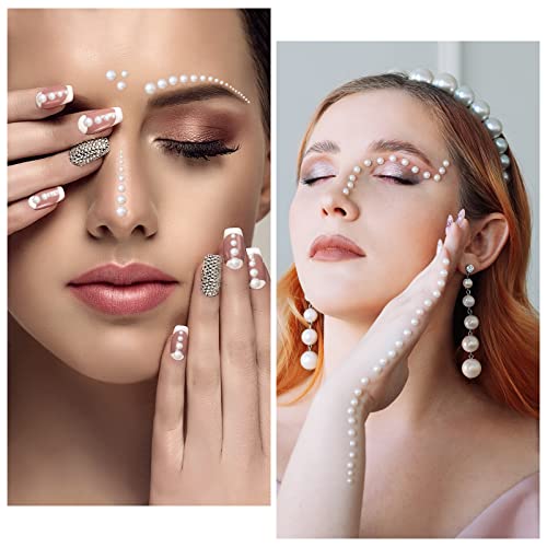 FEPITO 11070 Pcs Flat Back Pearl 8 Sizes Half Round Pearls Flatback Pearl Beads Half Pearl Bead for Crafts Embellishment Shoes Phone Nail Making