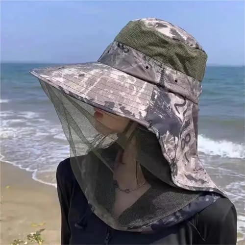 Sombrero de camping con red mosquitera ideal para tus días de pesca al aire libre 5