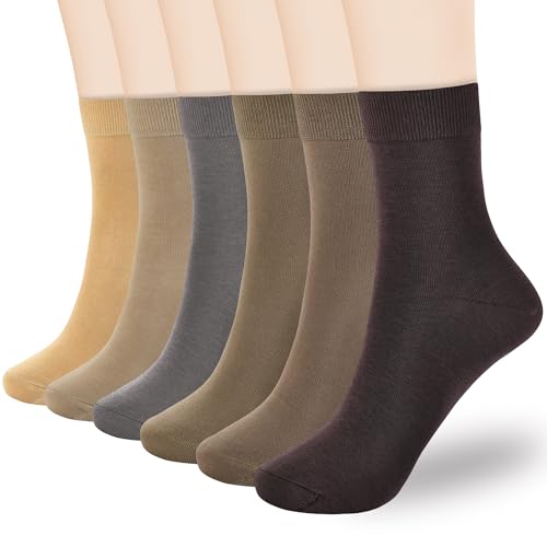 Image of Corlap Women's Thin Above Ankle Socks - 6Pairs Cotton Casual Bootie Dress Crew Socks