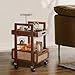 Bothyi 2 Tier Rolling Utility Cart Sofa Side Storage Cart Organizer with Wheels Movable Tea Table Bedside Table Trolley, 30cmx30cmx57.2cm