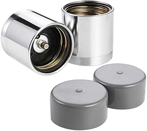 CZC AUTO 1.98 Inch Bearing Protectors with Protective Bras for Trailer Boat, Chromed, Pair