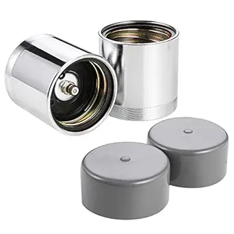 CZC AUTO 1.98 Inch Bearing Protectors with Protective Bras for Trailer Boat, Chromed, Pair