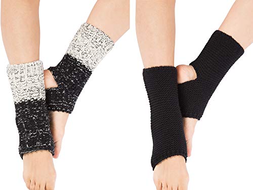 Womens Knit Stirrup Leg Warmers Boot Cuffs Socks for Dance Sports Yoga