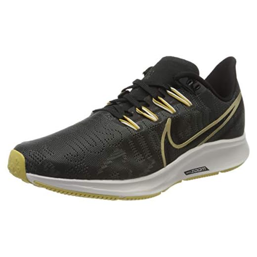 Nike W Air Zoom Pegasus 36 PRM, Zapatillas para Correr Mujer, Dk Smoke Grey Particle Grey Black Infinite Gold Pale Ivory Summit White, 39 EU