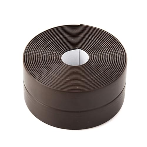 DEVILMAYCARE Tape Caulk Strip Seal for Toliet Bathtub, Sink, Kitchen, Wall Edge, Self Adhesive Corner Liner 126''x1.57'' (Brown)