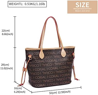 CORALDAISY Women's Totes,Handbag Laptop Tote Bag Large Faux Leather Designer Shoulder Bags Ladies Tote Bags with Zip Handbags for School Work Travel