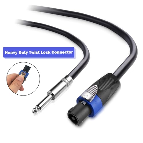 2 pack 50ft speakon to 14 inch male speaker cable 50 feet 635mm stereo audio connection cord 12 gauge awg wire 50ft2pack